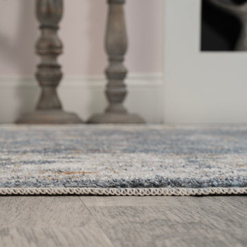 Brandy Rustic Border Low-Pile Machine-Washable Area Rug